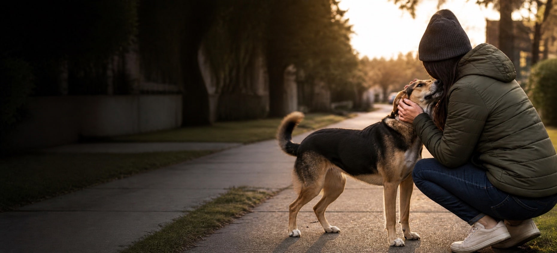 A dog reunited with its person